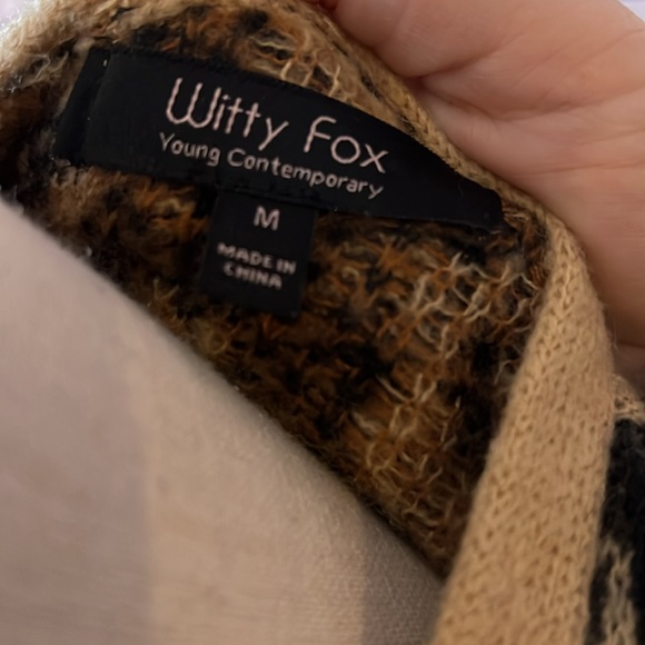 Witty Fox Leopard Sweater Cardigan- Size M - Picture 5 of 5